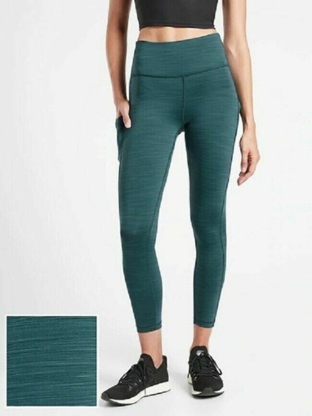 ❣️5/$25 Athleta Teal Ultimate Stash Pocket Leggings XS Space Dye 7/8
